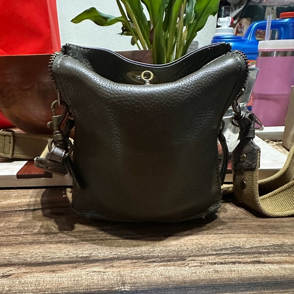 J. Crew Handbags - JCREW Designer Dark Green Leather Turnlock Crossbody Bag